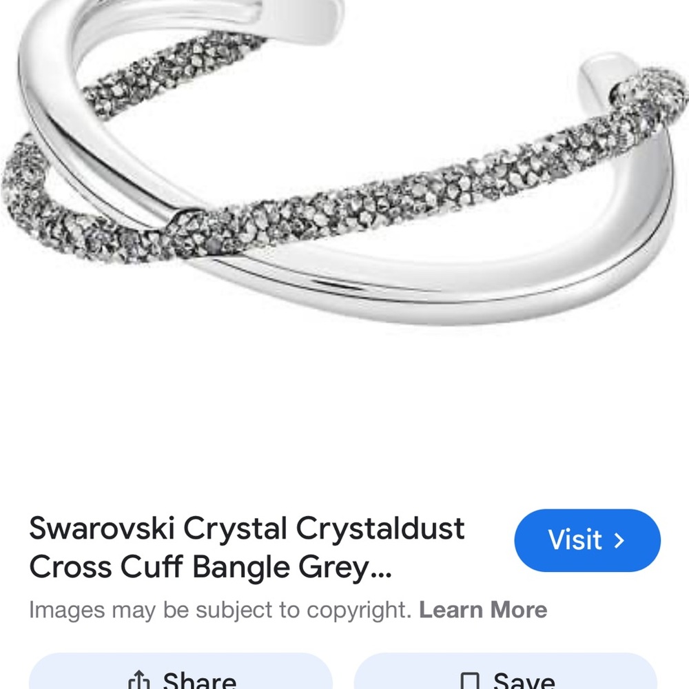 Swarovski Silver and Gray Crystal Cuff Bracelet